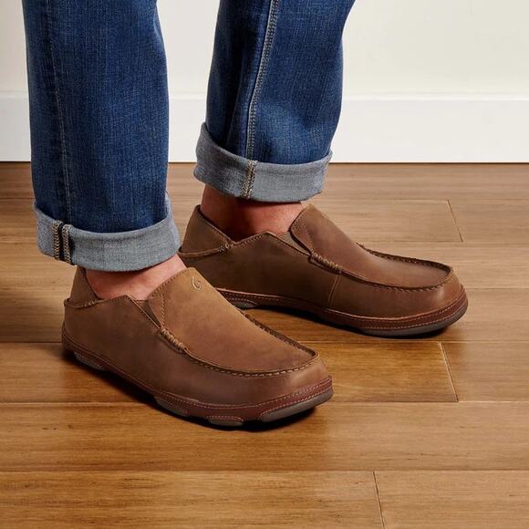 Olukai Men's 11 Ray Tofee Moloa Hulu Slipper Shoes Slip On Casual Comfort LB6-40 - Picture 1 of 8